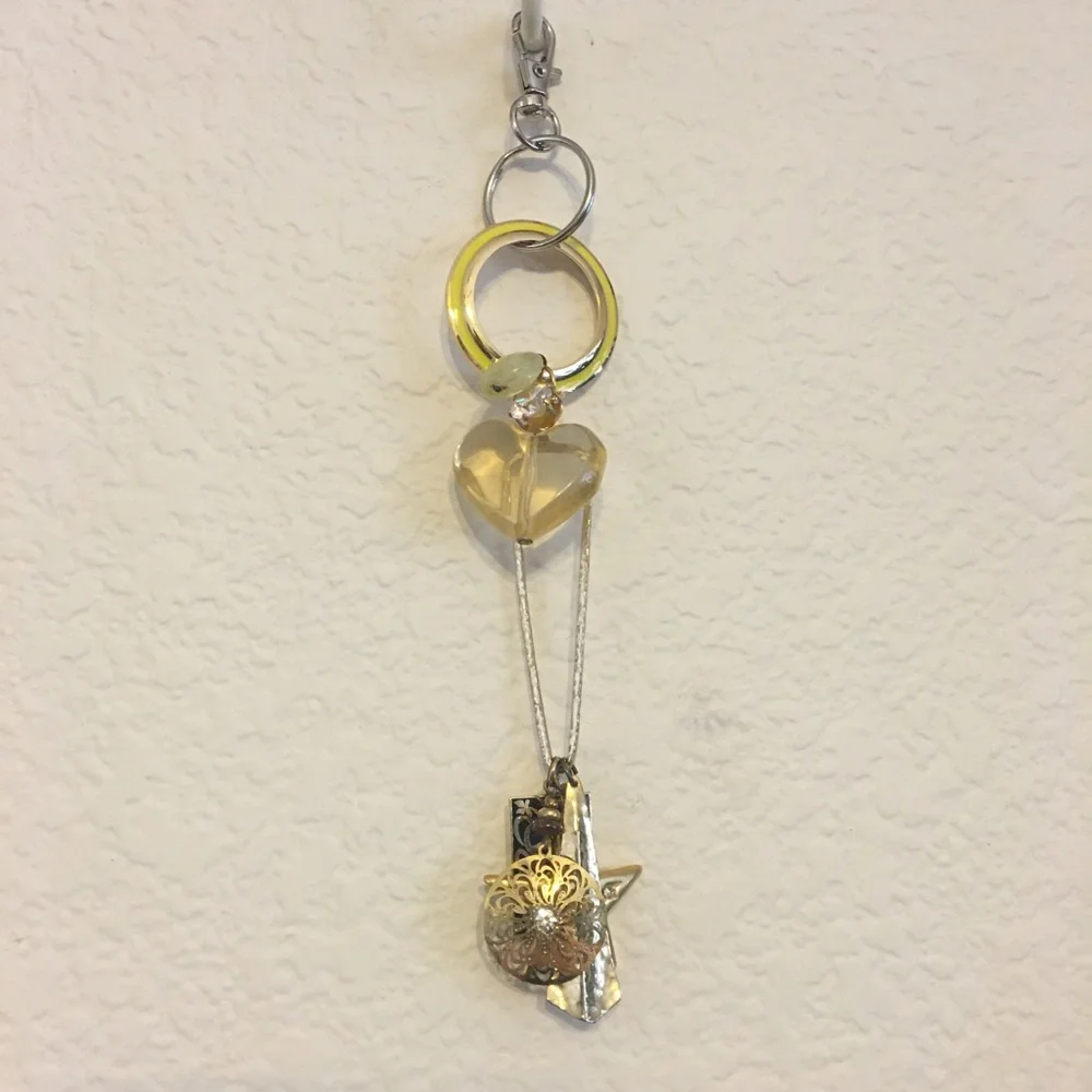 Vintage repurpose salvaged estate gem keychain